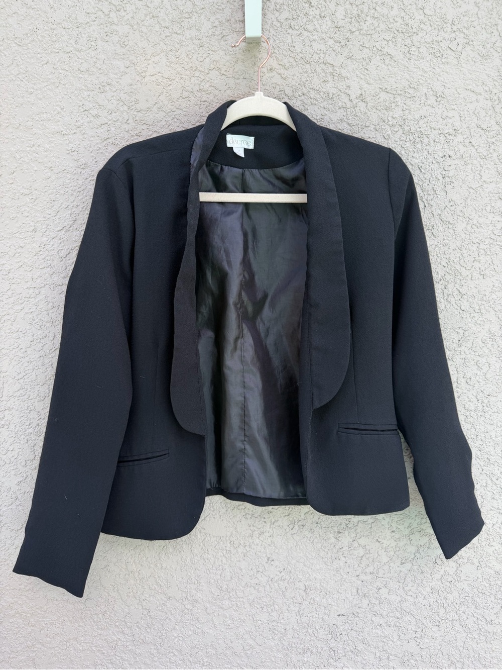 Decree Black Open-Front Women's Blazer